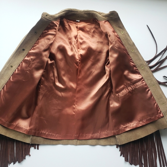 Vintage leather fringe western jacket, size small - Picture 2 of 9